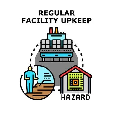 Facility upkeep concept managing equipment maintenance and safety Stock Illustration
