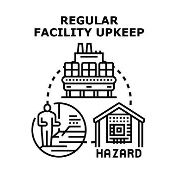 Facility upkeep concept managing equipment maintenance and safety Stock Illustration