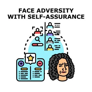 Facing adversity with self assurance and confident decision making Stock Illustration