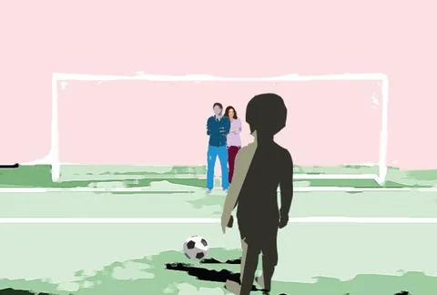 Facing a child Stock Illustration