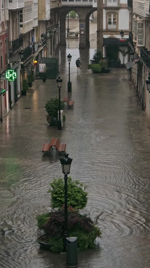 Facing the Consequences: Urban Flooding and Climate Change Stock Footage 247070658