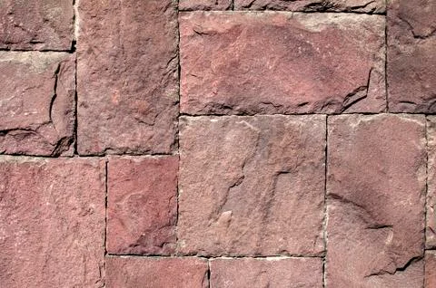 Facing slabs of red sandstone 스톡 사진