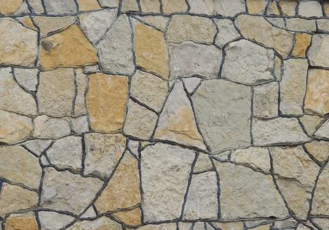 Facing stone in the exterior structure Stock Photos