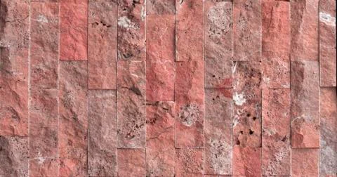 Facing tile from travertine with a smooth surface Stock Photos