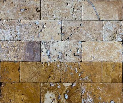 Facing tile from travertine with a smooth surface Foto stock