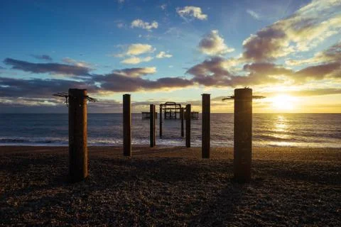 Facing the West pier Stock Photos