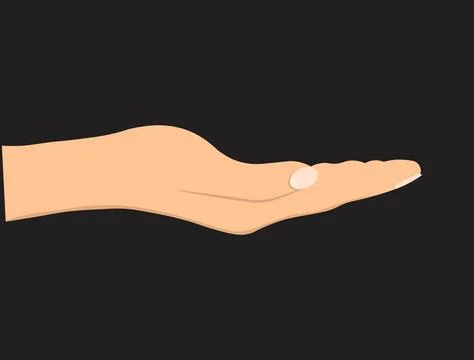 Facing up womans hand isolated on black background Stock-Illustration