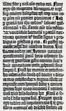 Facsimile from the first Gutenberg Bible 42 lines Historical illustration from Stockillustratie