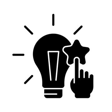 Fact analysis and evaluation black glyph icon Stock Illustration