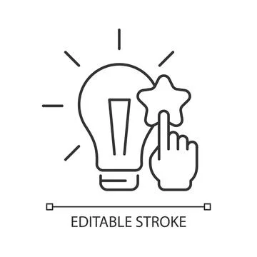 Fact analysis and evaluation linear icon Illustrazione stock
