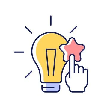 Fact analysis and evaluation RGB color icon Stock Illustration