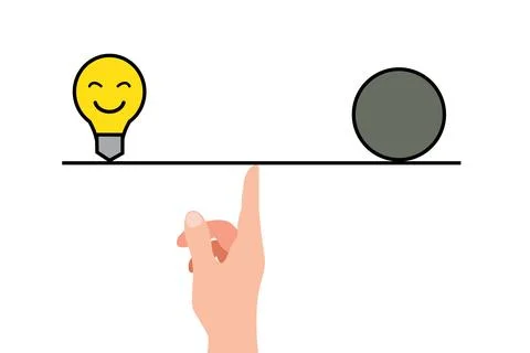 Fact and myth shown with planet and lamp bulb Stock Illustration