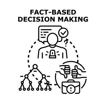 Fact based decision making process concept Stock Illustration