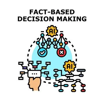 Fact based decision making process with artificial intelligence Stock Illustration