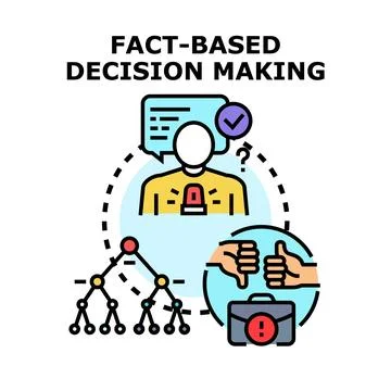 Fact based decision making process concept Stock Illustration