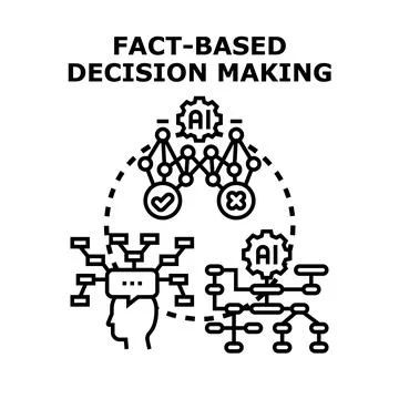 Fact based decision making process with artificial intelligence Stock Illustration
