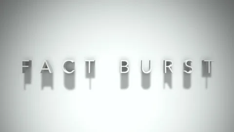 Fact Burst 3D title animation with shadows on a white background Stock Footage 296667581