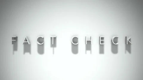 Fact Check 3D title animation with shadows on a white background Stock Footage 296518211