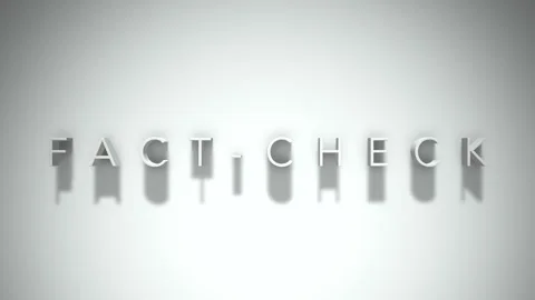 Fact check 3D title animation with shadows on a white background Stock Footage 297801010