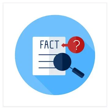 Fact-check flat icon Stock Illustration