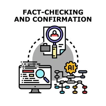 Fact checking information and content confirmation process 스톡 일러스트