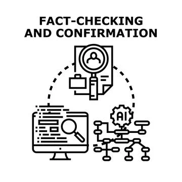 Fact checking information and content confirmation process 스톡 일러스트