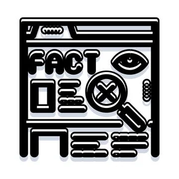 Fact checking on information browsing website data Illustrazione stock
