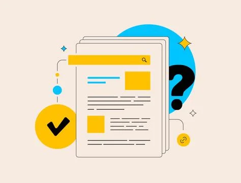 Fact checking tools for content verification and misinformation detection. Fact Illustrazione stock