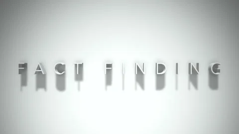 Fact finding 3D title animation with shadows on a white background Stock Footage 298003307