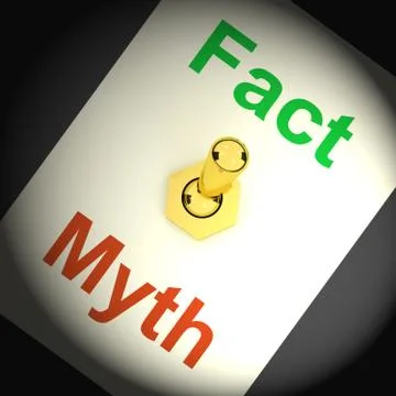 Fact myth switch shows correct honest answers Stock Illustration