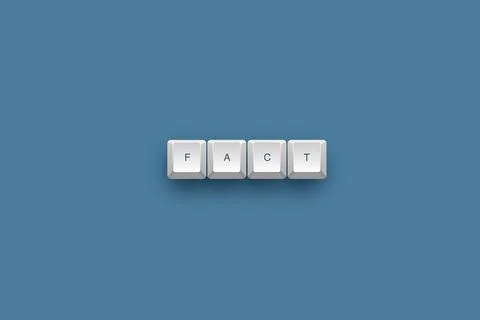 Fact text on a 3d keyboard button with shadow concept series 스톡 일러스트