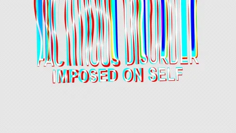 Factitious disorder imposed on self. Animated text. 4K video. Alpha channel Stock Footage 154977003