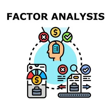 Factor analysis concept of data analytics and decision making イラスト素材