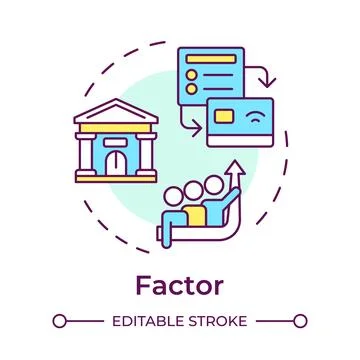 Factor multi color concept icon Stock Illustration