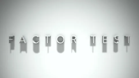 Factor test 3D title animation with shadows on a white background Stock Footage 297669769