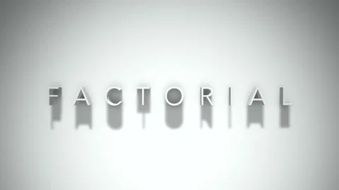 Factorial 3D title animation with shadows on a white background Stock Footage 297669781