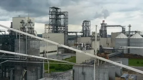 Factories on the coast Stock Footage 255186843