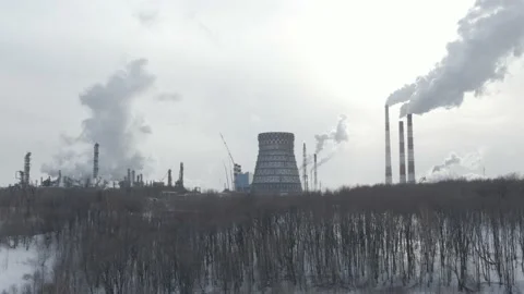 Factories of Nizhnekamsk. 4/27 General plan. Stock Footage