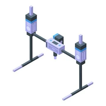 Factory 3d printing icon isometric vector. Car printer Illustrazione stock
