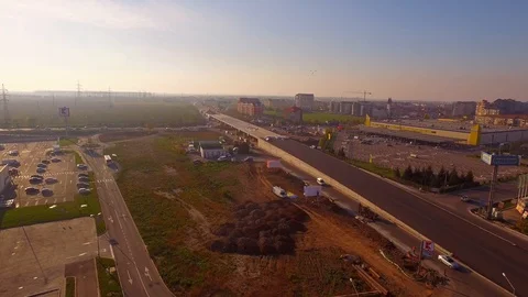 Factory Aerial View Above Drone Sky Industrial Outside Suburbs 库存影片 128314921