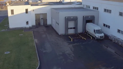 Factory Aerial View Above Drone Sky Industrial Outside Suburbs Stock Footage 128486170
