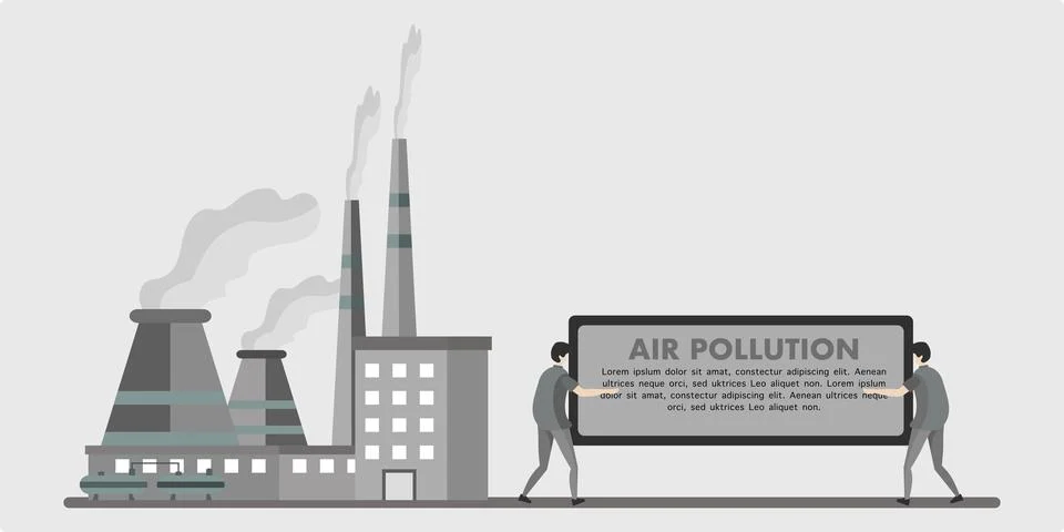 Factory air pollution Illustrazione stock