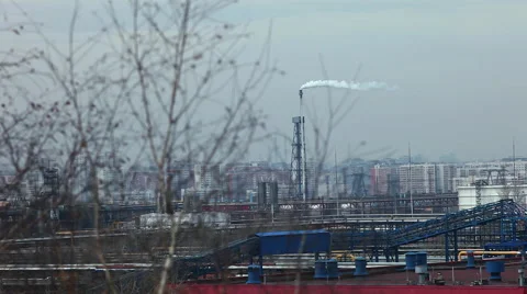 Factory air polution Stock Footage 48097879