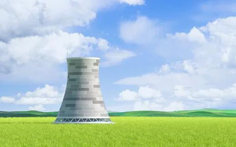 Factory and chimney, environment and resources, 3d rendering. Stock Illustration