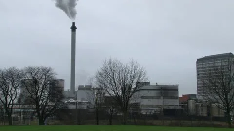 Factory and Chimney Stock Footage 11157936