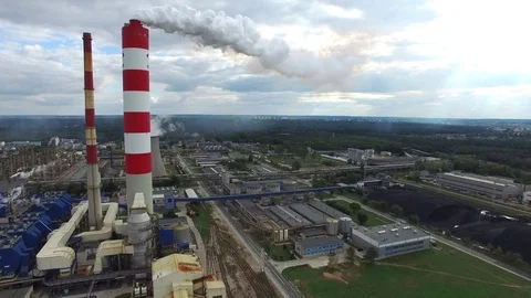 Factory and environment, aerial view Stock Footage 86864623