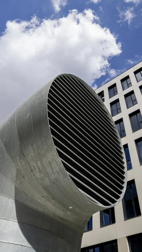 Factory and industrial complex and air vent in vertical Video stock 318580823