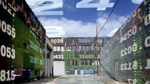 Factory and industrial complex with number code and data Stock Footage 317025334