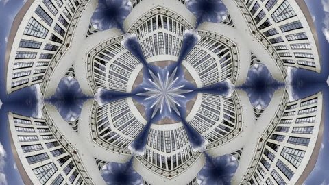 Factory and industrial complex with passing clouds abstract pattern Stock Footage 318587928