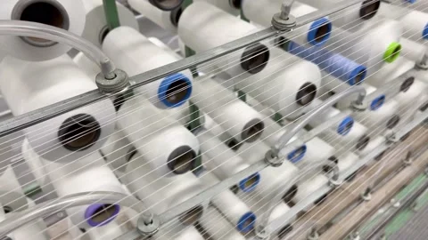 Factory and production of cords and elastic bands at the enterprise Stock Footage 201842033